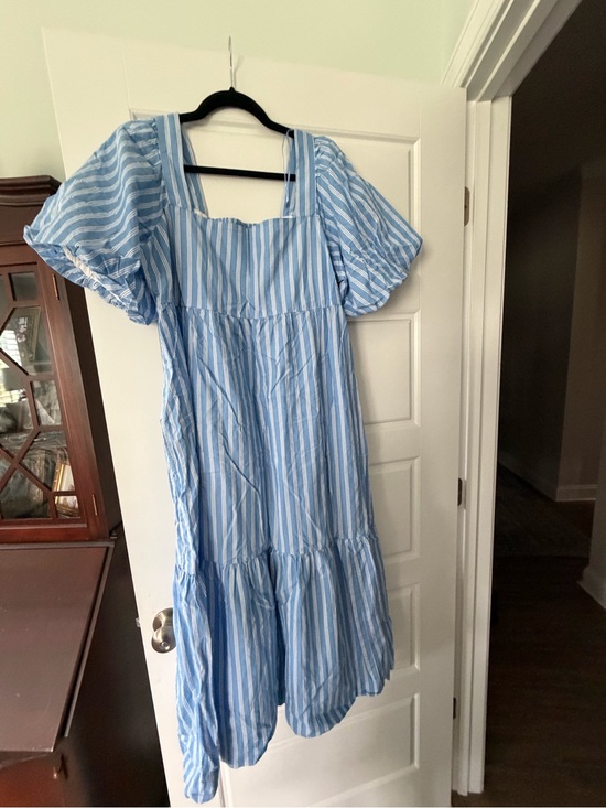 Old Navy Dresses & Skirts - Women Old Navy striped square neck dress large smocked back EC